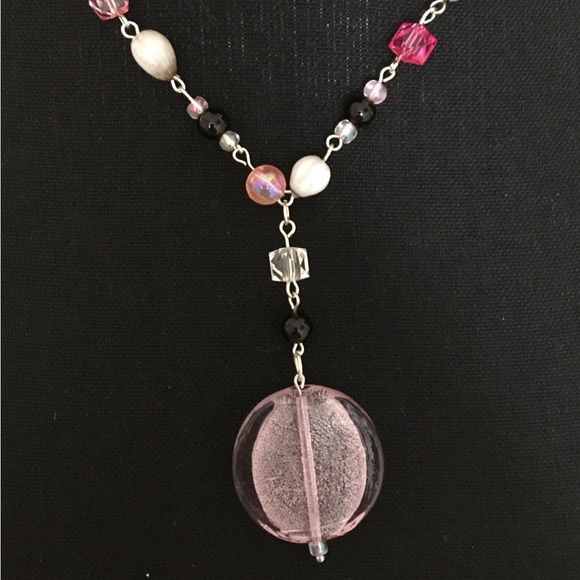 Black Pink White Necklace Pendant - Picture 6 of 6